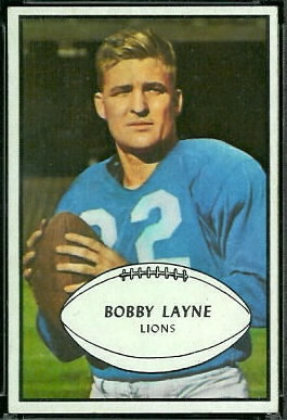 Bobby Layne 1953 Bowman football card