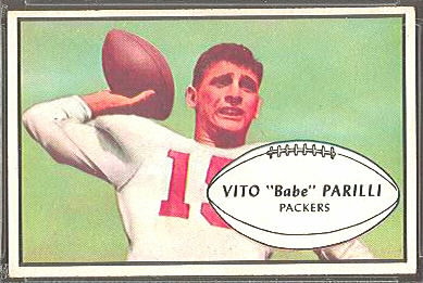 Babe Parilli 1953 Bowman football card