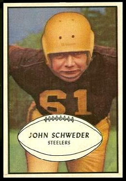 John Schweder 1953 Bowman football card