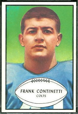 Frank Continetti 1953 Bowman football card