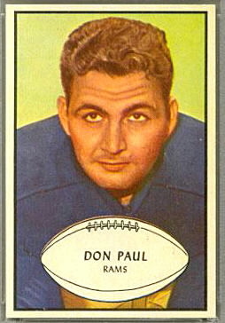 Don Paul 1953 Bowman football card