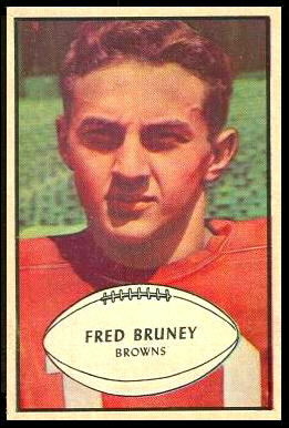 Fred Bruney 1953 Bowman football card Fred Bruney 1953 Bowman football card