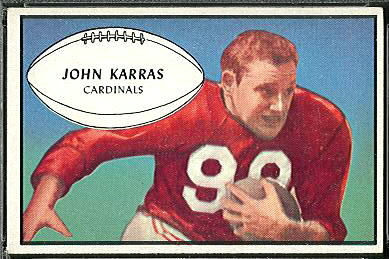 John Karras 1953 Bowman football card