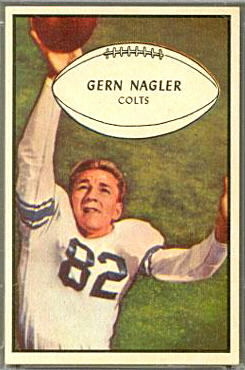 Gern Nagler 1953 Bowman football card