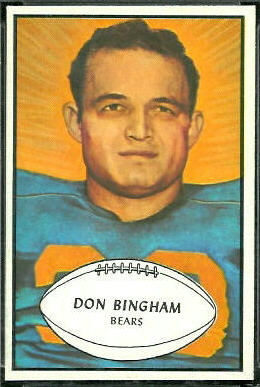 Don Bingham 1953 Bowman football card