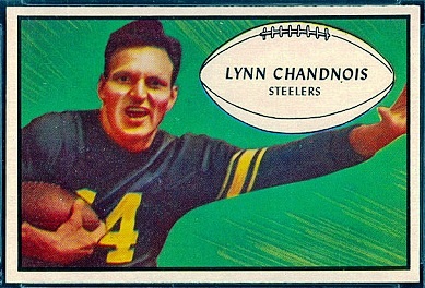 Lynn Chandnois 1953 Bowman football card Lynn Chandnois 1953 Bowman football card