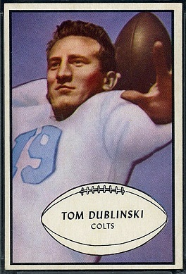 Tom Dublinski 1953 Bowman football card