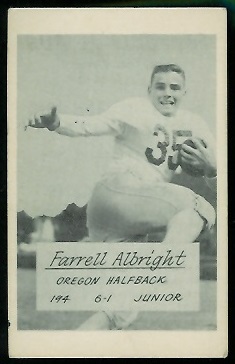 Farrell Albright 1953 Oregon football card Farrell Albright 1953 Oregon football card