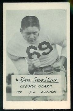 Ken Sweitzer 1953 Oregon football card