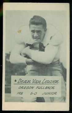 Dean Van Leuven 1953 Oregon football card