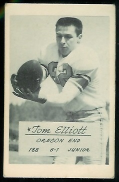 Tom Elliott 1953 Oregon football card