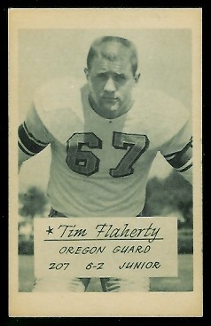 Tim Flaherty 1953 Oregon football card