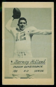 Barney Holland 1953 Oregon football card