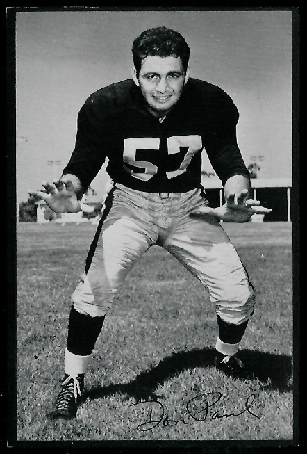 Don Paul 1953 Rams Team Issue football card Don Paul 1953 Rams Team Issue football card