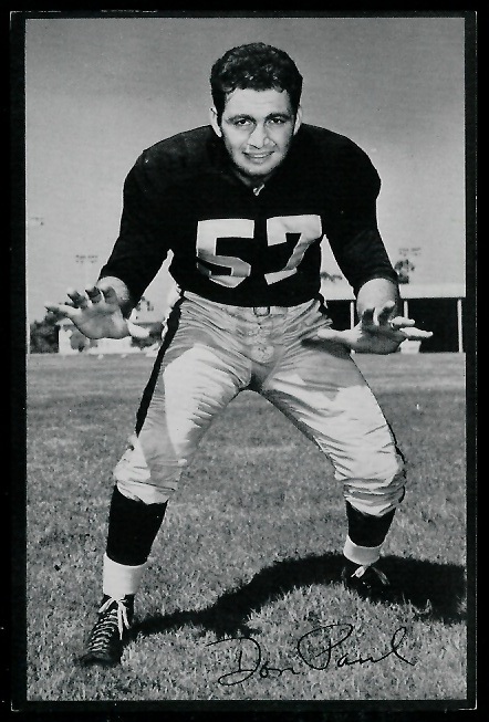 Don Paul 1953 Rams Team Issue football card