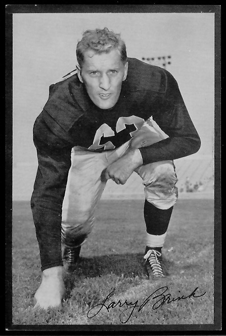 Larry Brink 1953 Rams Team Issue football card