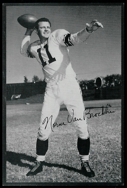 Norm Van Brocklin 1953 Rams Team Issue football card Norm Van Brocklin 1953 Rams Team Issue football card