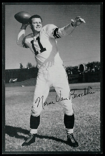 Norm Van Brocklin 1953 Rams Team Issue football card