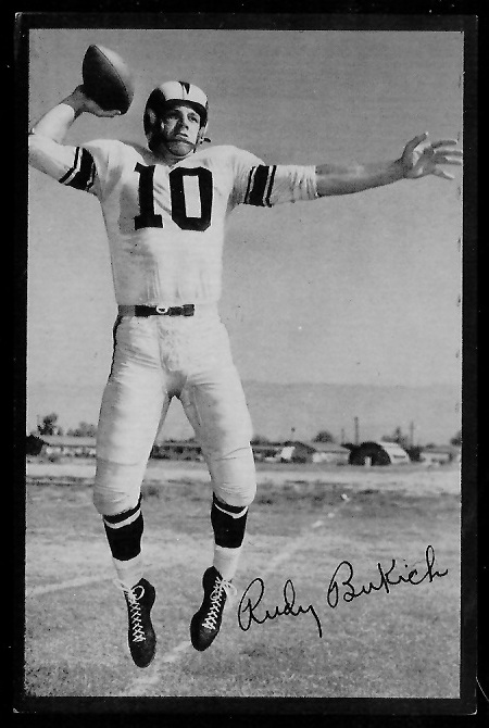 Rudy Bukich 1953 Rams Team Issue football card Rudy Bukich 1953 Rams Team Issue football card