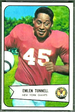 Emlen Tunnell (corrected) 1954 Bowman football card