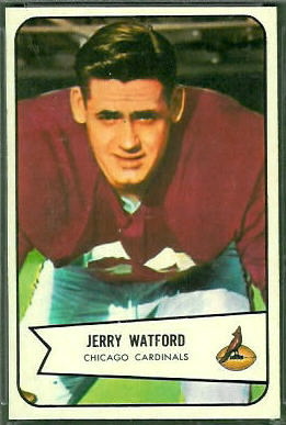 Jerry Watford 1954 Bowman football card