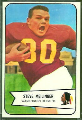 Steve Meilinger 1954 Bowman football card Steve Meilinger 1954 Bowman football card
