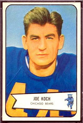 Joe Koch 1954 Bowman football card