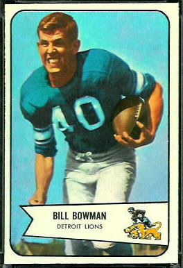 Bill Bowman 1954 Bowman football card