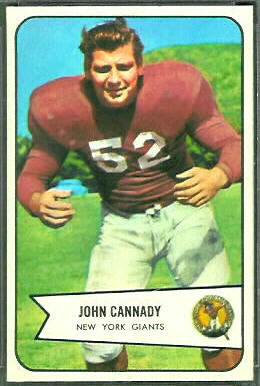 John Cannady 1954 Bowman football card