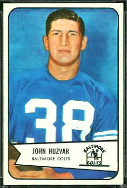 John Huzvar 1954 Bowman football card