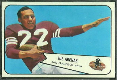 Joe Arenas 1954 Bowman football card