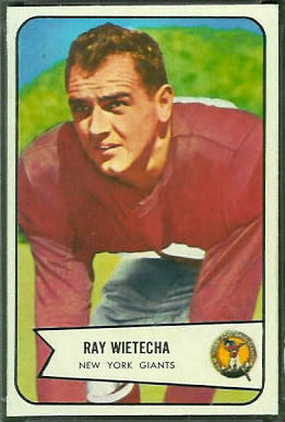 Ray Wietecha 1954 Bowman football card