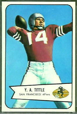 Y.A. Tittle 1954 Bowman football card Y.A. Tittle 1954 Bowman football card