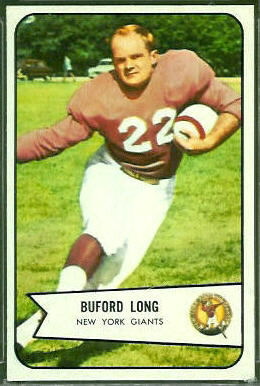 Buford Long 1954 Bowman football card