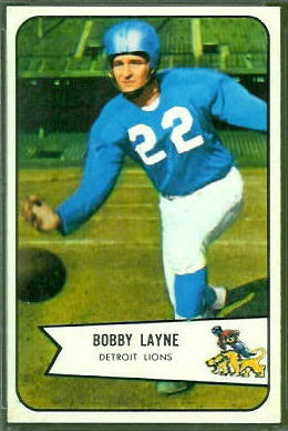 Bobby Layne 1954 Bowman football card