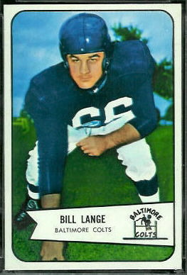 Bill Lange 1954 Bowman football card