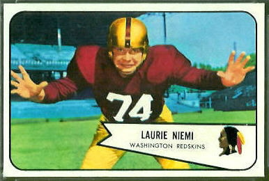 Laurie Niemi 1954 Bowman football card