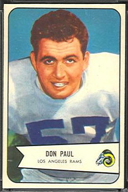 Don Paul 1954 Bowman football card