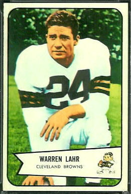 Warren Lahr 1954 Bowman football card Warren Lahr 1954 Bowman football card