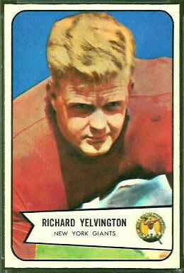 Dick Yelvington 1954 Bowman football card