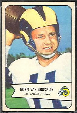 Norm Van Brocklin 1954 Bowman football card