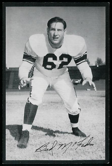 Bud McFadin 1954 Rams Team Issue football card