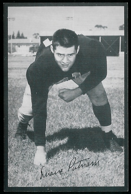 Duane Putnam 1954 Rams Team Issue football card