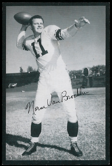 Norm Van Brocklin 1954 Rams Team Issue football card
