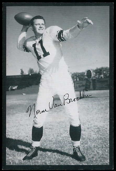 Norm Van Brocklin 1954 Rams Team Issue football card Norm Van Brocklin 1954 Rams Team Issue football card