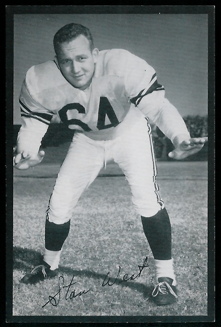 Stan West 1954 Rams Team Issue football card