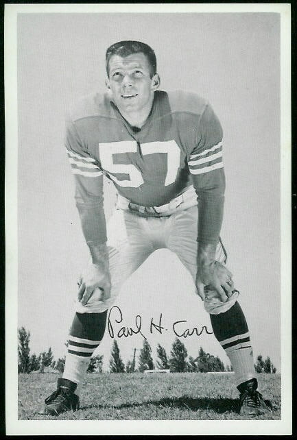 Paul Carr 1955 49ers Team Issue football card Paul Carr 1955 49ers Team Issue football card