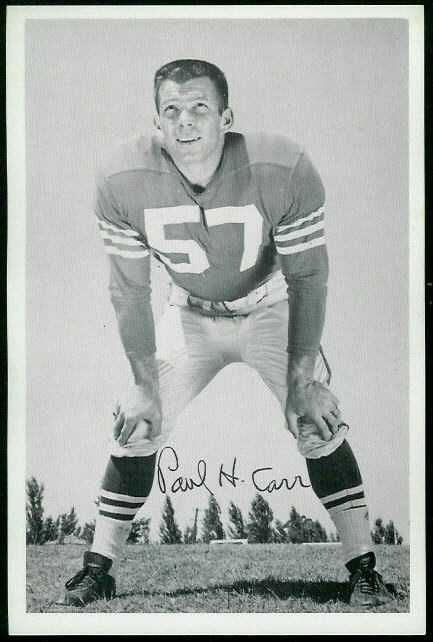 Paul Carr 1955 49ers Team Issue football card