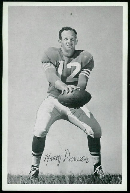 Maury Duncan 1955 49ers Team Issue football card