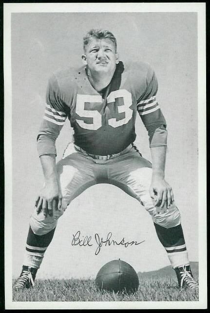 Bill Johnson 1955 49ers Team Issue football card